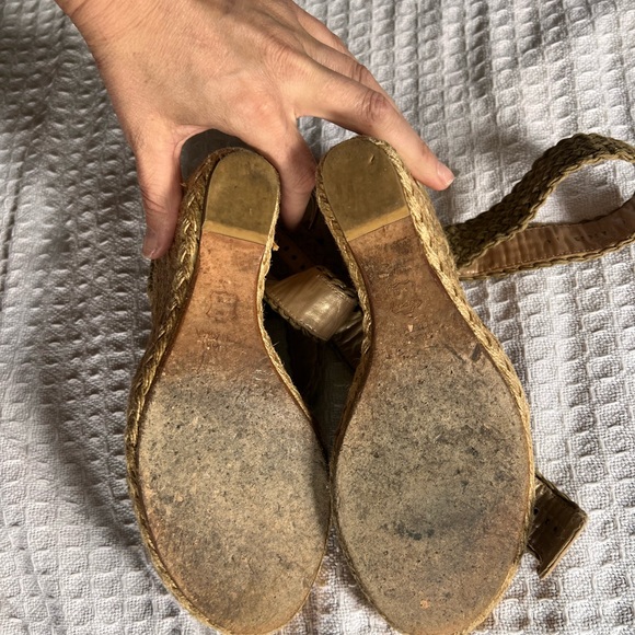 Stuart Weitzman Tan Woven Wedges - Picture 10 of 10